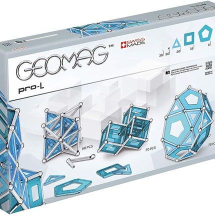 Geomag Magnetic Toys | Magnets for Kids | STEM-endorsed Educational Building Cube Set for Creativity & Learning Fun | Swiss-Made | Pro-L Kit 110 Piece Age 8+