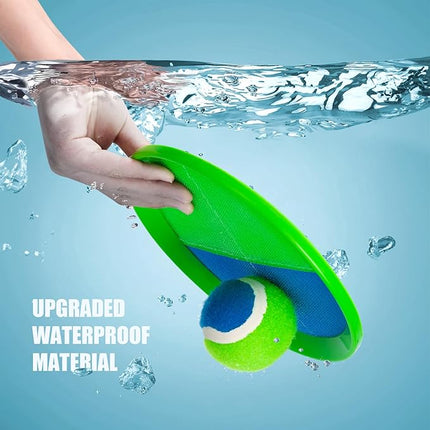 PlayZap Toss and Catch Ball Set Upgraded - Toddler Toys Kids Games for Whole Family - Water-Resistant Great for Beach Pool Yard Outdoor Games - Gift for 3 4 5 6 7 8 9 10 11 12+ Years Old Boys Girls