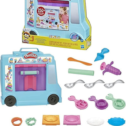 Play-Doh Ice Cream Truck Playset, Pretend Play Toy for Kids 3 Years and Up with 20 Tools, 5 Modeling Compound Colors, Over 250 Possible Combinations