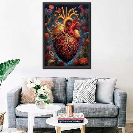 Human Organ Jigsaw Puzzles 1000 Pieces for Adults,Families (Men/Girl Heart,Wildflowers,Tropical Plants) Pieces Fit Together Perfectly 19.7''x27.6''inch Garden Flowers Frameable Magic Puzzle Art（Red）