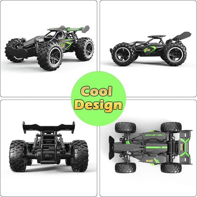 Remote Control Car, RC Cars for boys age 8-12, Toys Cars for boys age 4-7, 1:18 2.4Ghz Monster RC Truck Toys for Girls, Off Road RC Crawler Easter Basket Stuffers Gift Idea for Kids(Black green)