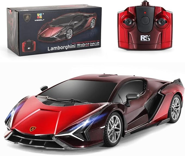 MIEBELY Lamboghini RC Car - 1:24 Scale Lambo Toy Car 3.7V 500mAh, Sián Fast Remote Control Car for Boys 8-12, Rc Race Model Birthday Gifts for Kids Adults Boys Girls Age 6-12 Year Old