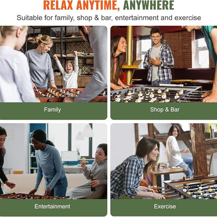 VEVOR Foosball Table, 55 inch Standard Size Foosball Table, Indoor Full Size Foosball Table for Home, Family, and Game Room, Soccer with Foosball Table Set, Includes 4 Balls and 4 Cup Holders, black