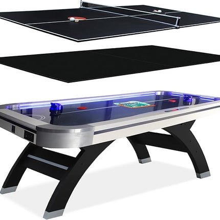 Freetime Fun Air Hockey Table 7 ft Game Table for Adults Light Up - Full Size Arcade Air Powered Indoor LED Hockey Table for Game Room