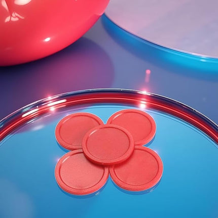 BWESOO 5Pcs Red Mini Air Hockey Table Pucks 50mm Puck Children Table New 2-inch Convenient and Attractive Air Hockey Arcade and Table Games