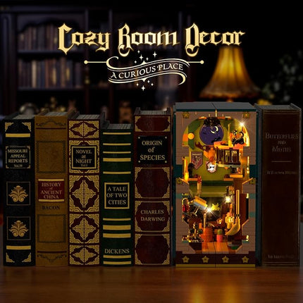 Magic Potion Booknook Building Set with Light, DIY Bookend Building Block Kit for Home Decor Bookshelf, 990 PCS Miniature Book Nook House Building Brick Model for Adults Kids Boys Girls Age 8+