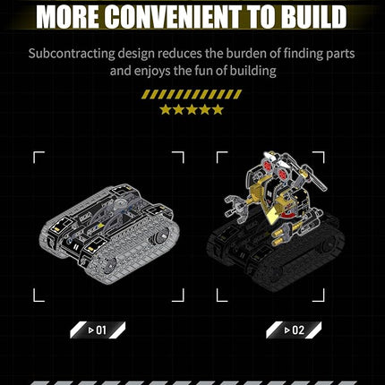 STEM Building Toys for Kids，5-in-1 Remote & App Controlled Construction Robot/Jet fighter/Tank/Speedboat/Bulldozer，RC Car 332 Pcs Educational Learning Building Blocks for Boys Girls Age 6-12+ Year Old