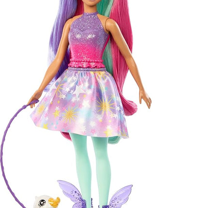 Barbie A Touch of Magic Fashion Doll, The Glyph with Fantasy Outfit & Colorful Hair with Comb & Pet Accessories