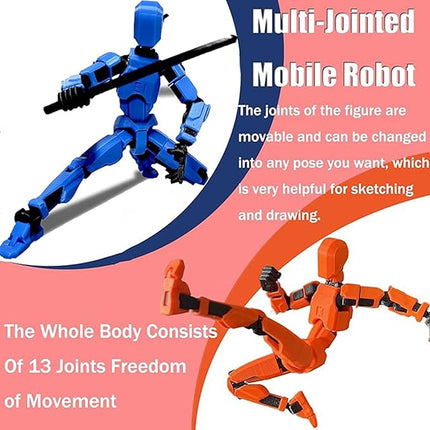 (Assembly Completed) T13 Action Figures Set Lucky Dummy Nova 13 Action Figure Robot Anime Stick Figures Fidget Toys for Boys Multi Movable Joints Gifts Toys for Kids (5Pack)