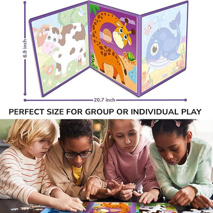 QUOKKA Magnetic Toddler Puzzles Ages 2-4 - 20 Pieces Kids Puzzles Ages 3-5 - Travel Games for Kids 4-6 - Animal Toddler Travel Toys - Car Airplane Road Trip Activities for Boys and Girls