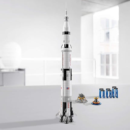 LEGO 92176 Ideas NASA Apollo Saturn V Space Rocket and Vehicles, Spaceship Collectors Building Set with Display Stand [Amazon Exclusive], 14+ years