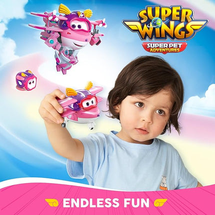 Super Wings transformable Toys, 5 in Ellie Transforming Airplane Toys, 2-in-1 Mode Action Figures, Plane to Robot, Preschool Gift transformable Figures for Boys Girls Kids Age 3 4 5 6 7 8+
