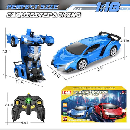 Transform Remote Control Car Toy for Kids 4-8, Remote Control Car for Boys 4-7, Transform Cars for Boys 4-6
