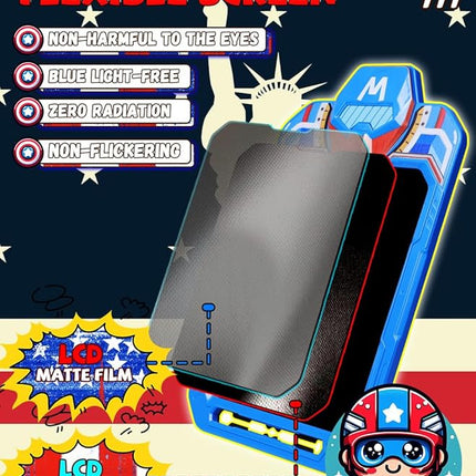 LCD Writing Tablet for Kids 10 Inch Mech Iron Hero for Toddler 3 4 5 6 7 8 - Paint, Doodle Board, Drawing Pad - Travel Toys, Road Trip Car Activities, Birthday Christmas Gift Boys & Man