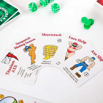 Prolific Games Flapjacks & Sasquatches - Upgraded 2nd Edition, Family Card & Dice Game for 2-8 Players, 20-Minute Rounds, Fun for Kids & Adults, Perfect for Family Game Nights and Camping Trips