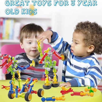 170 Pcs Building Toys for Kids Ages 4-8 with Toy Box Storage, Idea Guide, Building Blocks STEM Toys for 3 4 5 6 7 8 9 Year Old Creative Kids Activity, Christmas Birthday Gifts for Boys Girls