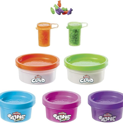 Play-Doh Nickelodeon Slime Rockin' Mix-ins Kit for Kids 4 Years and Up with 5 Colors and 3 Mix-in Bead Varieties, Non-Toxic