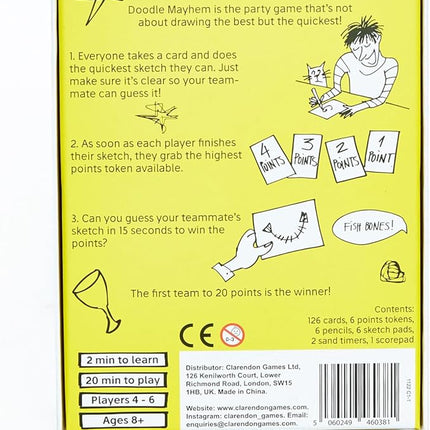 Doodle Mayhem: A Hilarous and Frantically Fast Drawing Game - Party Game - Family Games for Adults, Teens, Kids