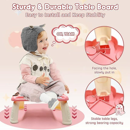 AiTuiTui Magnetic Drawing Board Toddler Toys with Legs for Girls Boys, Color Sketch Writing Scribble Doodle Pad Travel Games, Educational Learning Kids Toys for Toddlers Birthday (Pink)