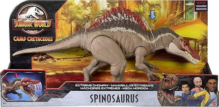Jurassic World Toys Extreme Chompin' Spinosaurus Dinosaur Action Figure, Huge Bite, Authentic Decoration, Movable Joints, Ages 4 Years Old & Up