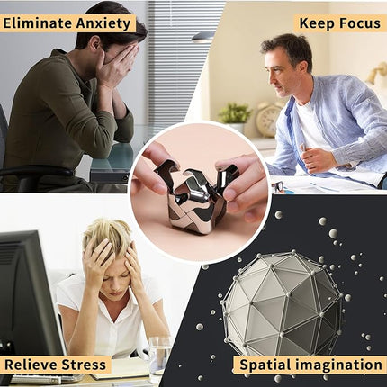Metal-Puzzles Brain-Teaser 3D-Toys: Fidget-Toys Cool-Gadgets-Stuff Square-Cube-Box Puzzle-Toy ADHD Tools Stress Relief Gift for Kid Children Teen Adult Office Home School Christmas