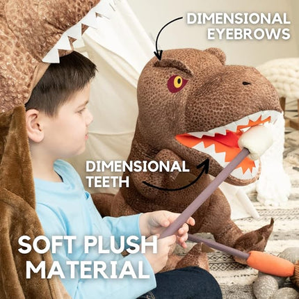 Franco Jurassic World Dominion Kids Oversized Rexy Large Size 32 Inches Tall T-Rex Bedding Super Soft Plush Cuddle Pillow Buddy, One Size