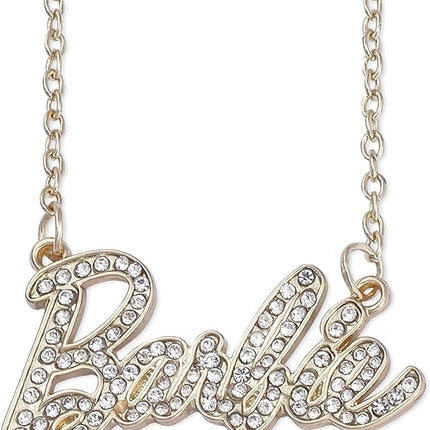 Barbie Crystal Script Logo Necklace