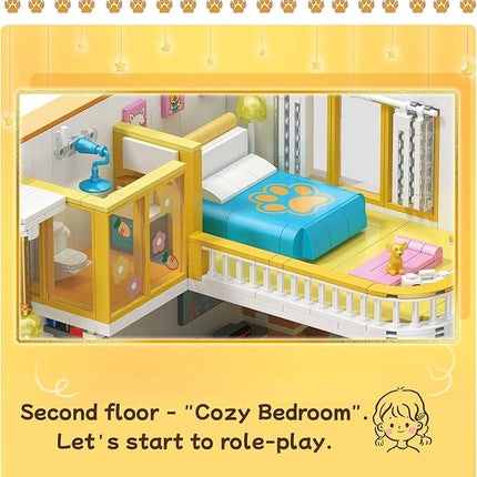 Friends House Building Block Set, Pets Collection Small Brick Model Set, Creative Mini Toy Building Sets, Children’s Day Birthday for Teens Kids Boys Girls 8+, 1048 PCS