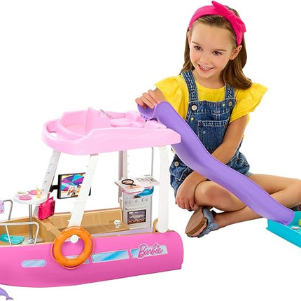 Barbie Dream Boat Playset with 20+ Ocean-Themed Accessories Sized to Fashion Dolls Including Pool, Slide & Dolphin