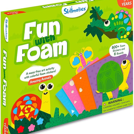 Skillmatics Foam Sticker Art Activity - Animals, Mess-Free Fun for Kids, 800+ 3D Foam Stickers, DIY Felt Craft Kits, Gifts for Boys & Girls Ages 3, 4, 5, 6, 7