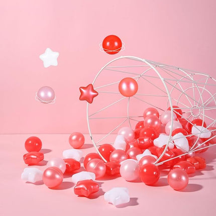 STARBOLO Star Ball Pit Balls for Toddlers - 100pcs Crush Proof Plastic Children's Toy Balls Macaron Ocean Balls for Birthday Parties Games Pool