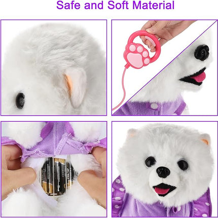 Walking Dog Toy Remote Control, Walking and Barking Robot Dog, Electronic Plush Puppy Toy for Kids Age 3-6, Ideal Gift for Girls(Great Pyrenees)