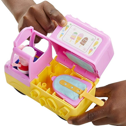 Play-Doh Peppa's Ice Cream Playset with Truck, Peppa Pig and George Figures, and 5 Non-Toxic Modeling Compound Cans, Toy for Kids 3 Years and Up