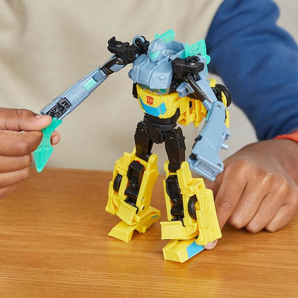 Transformers EarthSpark Cyber-Combiner Bumblebee and Mo Malto Robot Action Figures, Interactive Toys for Boys and Girls Ages 6 and Up