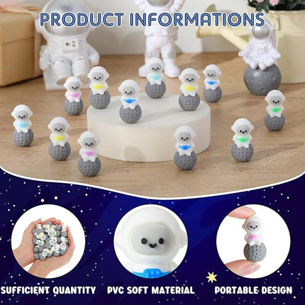 Sonwyoung 50 Pcs Mini Astronaut Figurines Astronaut Statue Space Toys for Space Cake Topper Kids Gift School Classroom Supplies Prize Piñata Goodie Bag Stuffer DIY Home Shelf Tabletop (Seated Pose)