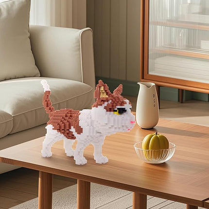 Cat Micro Building Blocks Set, Animal Yellow Cat DIY Mini 3D Building Toy Bricks Kit Gift for Adults and Kids,4800 Pieces