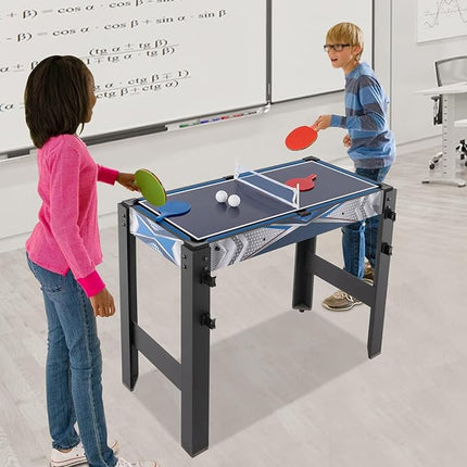 Air Hockey Table, 5-in-1 Multi Game Table for Adults, Indoor Outdoor Combo Game Table with Billiards, Basketball, Hockey, Ping Pong, Safe Archery Target Shooting, Accurate Digital LED Scoreboard