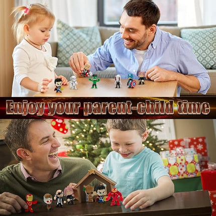 Mini Superhero Toys, 26PCS Minifigures Small Action Figures Superhero Party Birthday Decorations for Kids’ Christmas Stocking, Easter Eggs Cake Toppers Collectibles