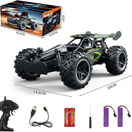 Remote Control Car, RC Cars for boys age 8-12, Toys Cars for boys age 4-7, 1:18 2.4Ghz Monster RC Truck Toys for Girls, Off Road RC Crawler Easter Basket Stuffers Gift Idea for Kids(Black green)