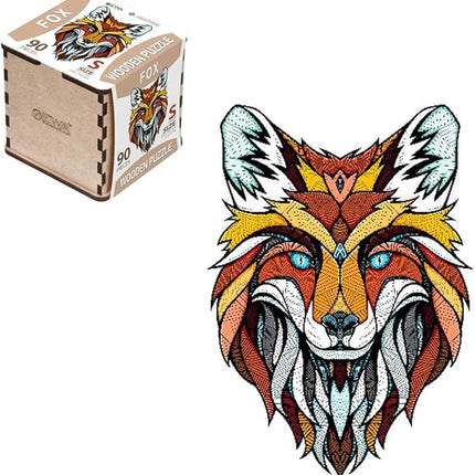 EWA Home Décor – Fox Small 90 Pieces – Wooden Jigsaw Puzzle for Adults – Perfect for Artistic Home Decoration and Mindful Relaxation