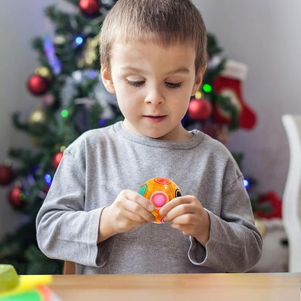 Vdealen Magic Rainbow Puzzle Ball, Fidget Ball Puzzle Brain Teaser Fidget Toy for Boys & Girls- Birthday Party Easter Valentines Christmas Stocking Stuffers for Kids Teen & Adults-2 Pack