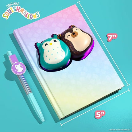 Original Squishmallows Squishy Diary Set, Includes 5 x 7 Diary, 60 Sheets, Kawaii Stickers, Pen, Fun Journaling Kit & Sketchbook for Kids, School Supplies, Journal for Girls