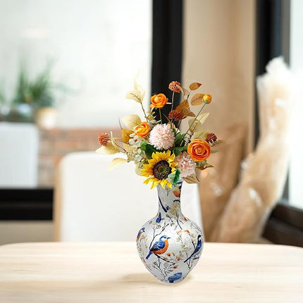 3D Puzzles,164 Unique Flower Vase Puzzle Pieces for Adults, Curved Plastic Vase Exquisite Decorative Gift for Flower Arrangements and Home Decoration,Crafts for Adults (10 Birds)