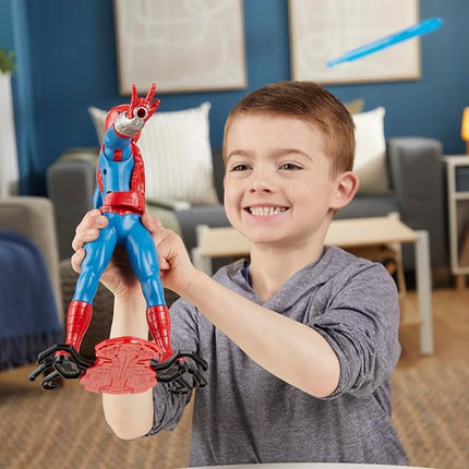 Marvel Spider-Man Thwip Blast Spider-Man Action Figure with Accessories, 11-Inch-Scale Super Hero Toys for Kids Ages 4 and Up