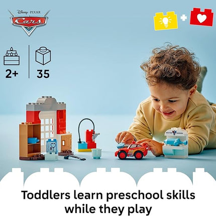 LEGO DUPLO Disney and Pixar Cars McQueen’s Visit to Doc’s Garage - Lightning McQueen Cars Toy for Preschool Boys and Girls 2+ - Pretend Play and Sensory Toddler Toy - Gift Idea for Birthdays - 10456