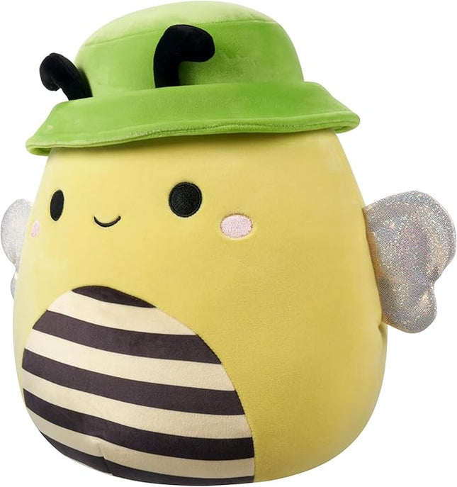 Squishmallows Original 12-Inch Sunny Yellow Bee with Green Bucket Hat - Official Jazwares Plush (Medium-Sized)