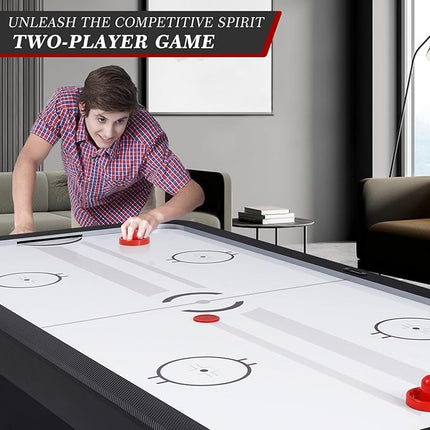 Air Hockey Table, Indoor Powered Air Hockey Game Table w/2 Pucks, 2 Pushers, Stronger Motor & Digital LED Scoreboard for Adults and Kids, Home Game Room, Easy Setup