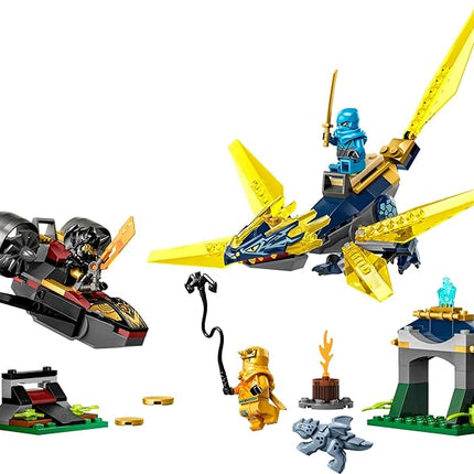 LEGO NINJAGO NYA and Arin’s Baby Dragon Battle 71798 Ninja Building Toy, Features a Jet, 2 Dragons, 3 Minifigures and Baby Riyu, Gift Idea for Toddlers Ages 4+
