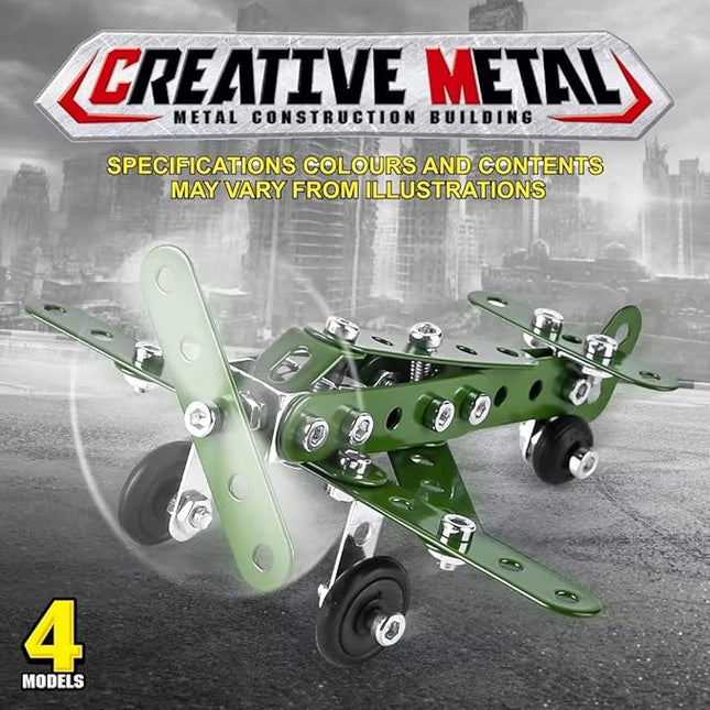 Metal Building Military Series Assembly Toys,Small Construction Set for Kids Ages 4-8, Military Toys for Boys Age 8-12,STEM Toy Gifts for Model Army Kit(166pcs No Motor)