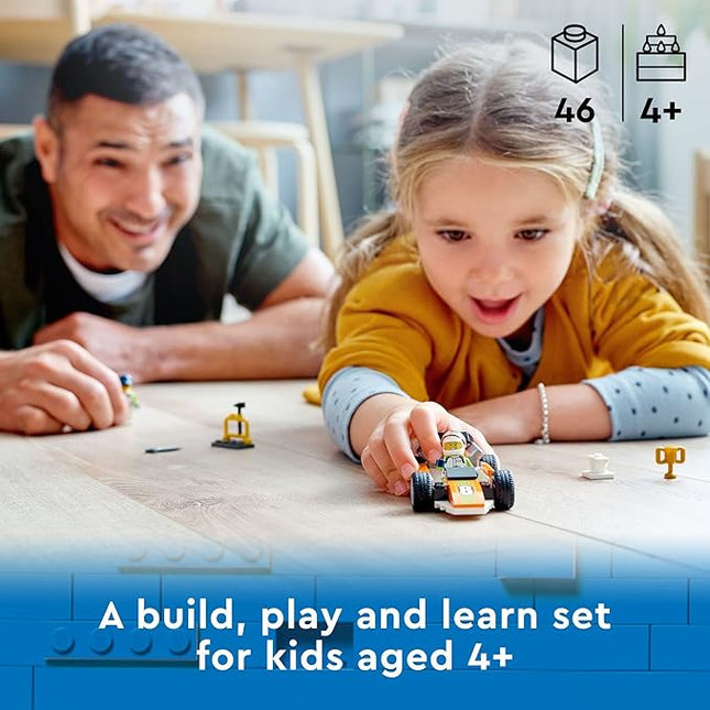 LEGO City Great Vehicles Race Car, 60322 F1 Style Toy for Preschool Kids 4 Plus Years Old, with Mechanic and Racing Driver Minifigures